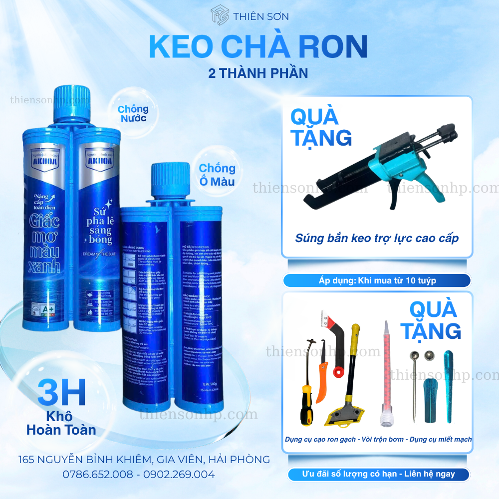 Keo chà ron Epoxy 2 thành phần Giấc mơ màu xanh
