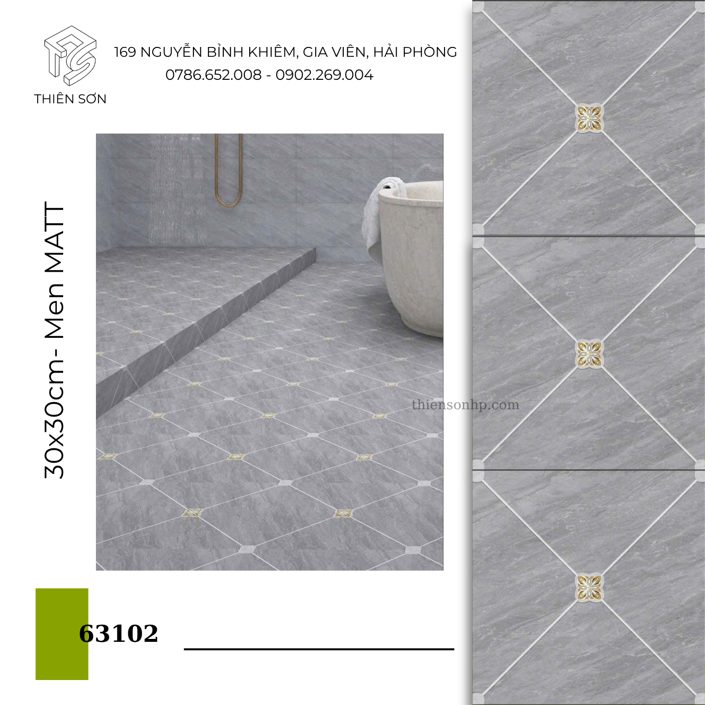 Gạch nhà tắm hoạ tiết 63102