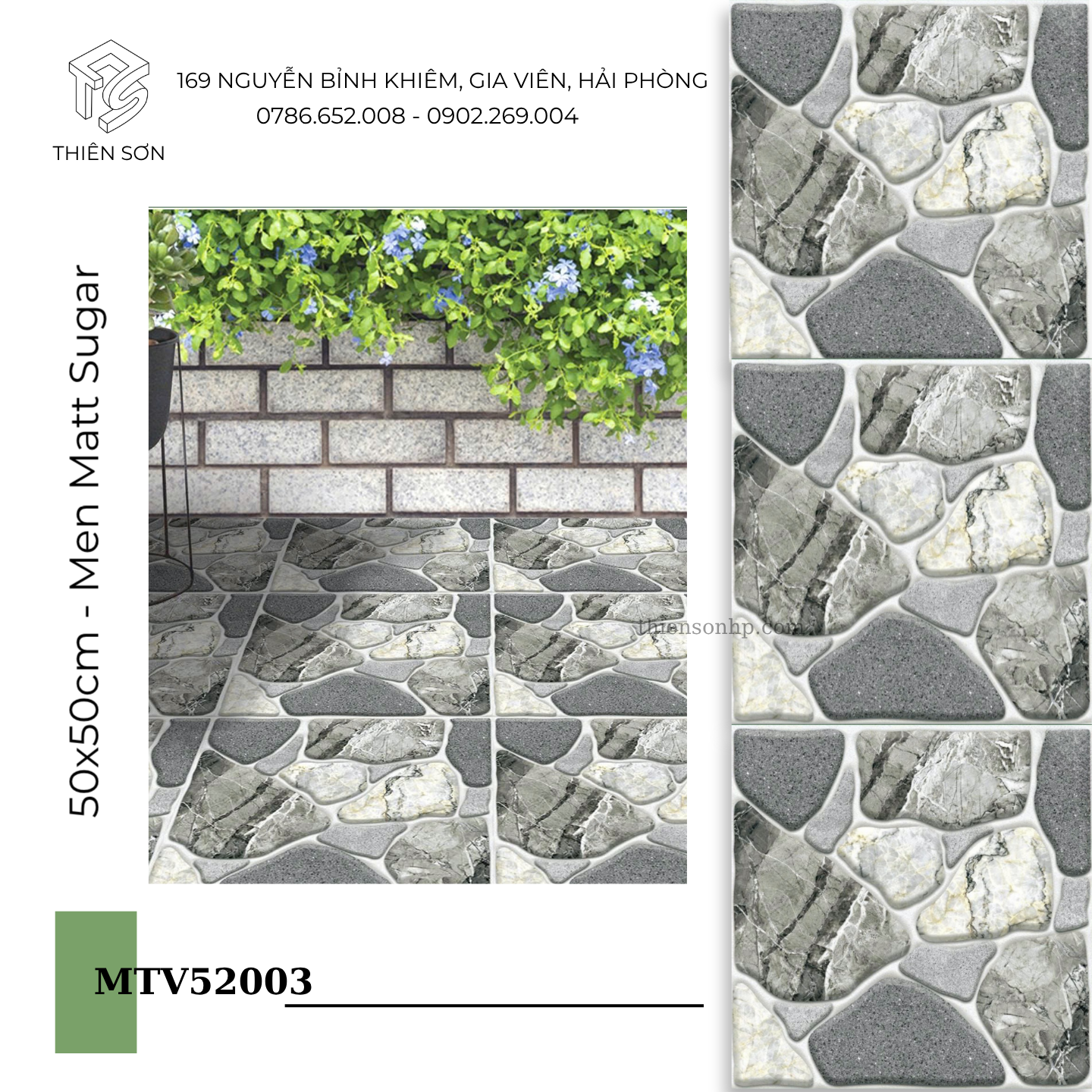 Gạch Sân vườn hoạ tiết Sỏi to MTV52203