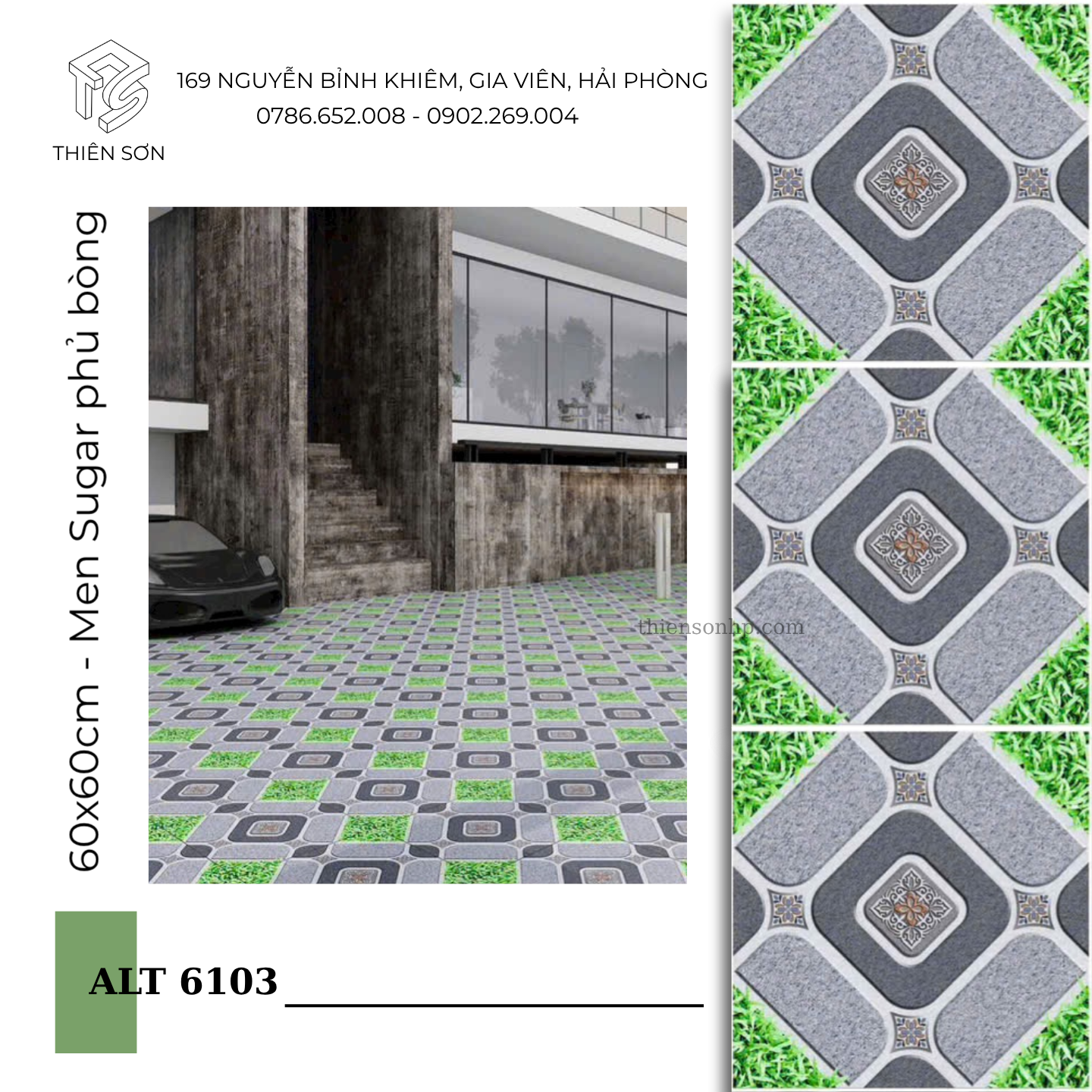 Gạch sân vườn hoạ tiết Cỏ ALT 6103