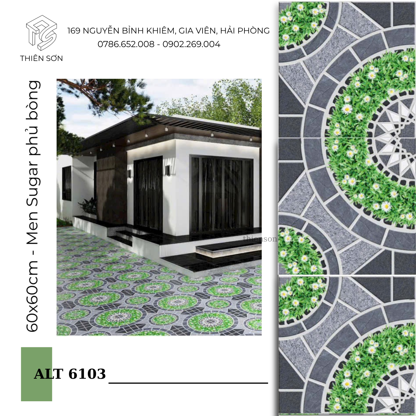 Gạch sân vườn hoạ tiết Cỏ ALT 6103