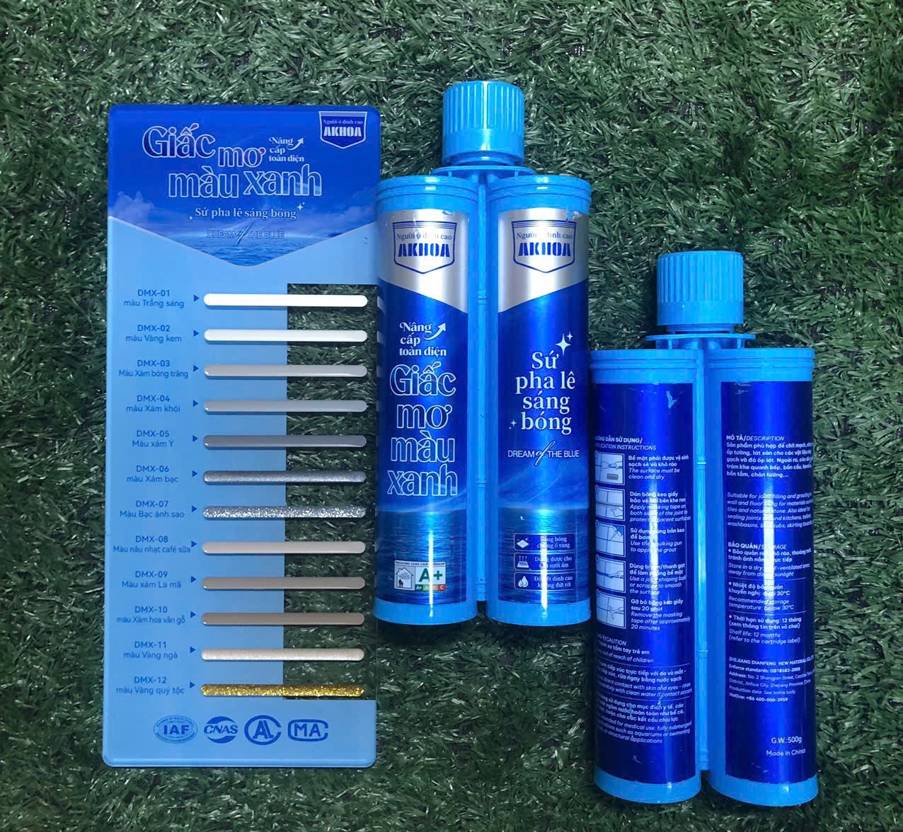 Bảng màu keo chà ron Epoxy 2 thành phần Giấc mơ màu xanh